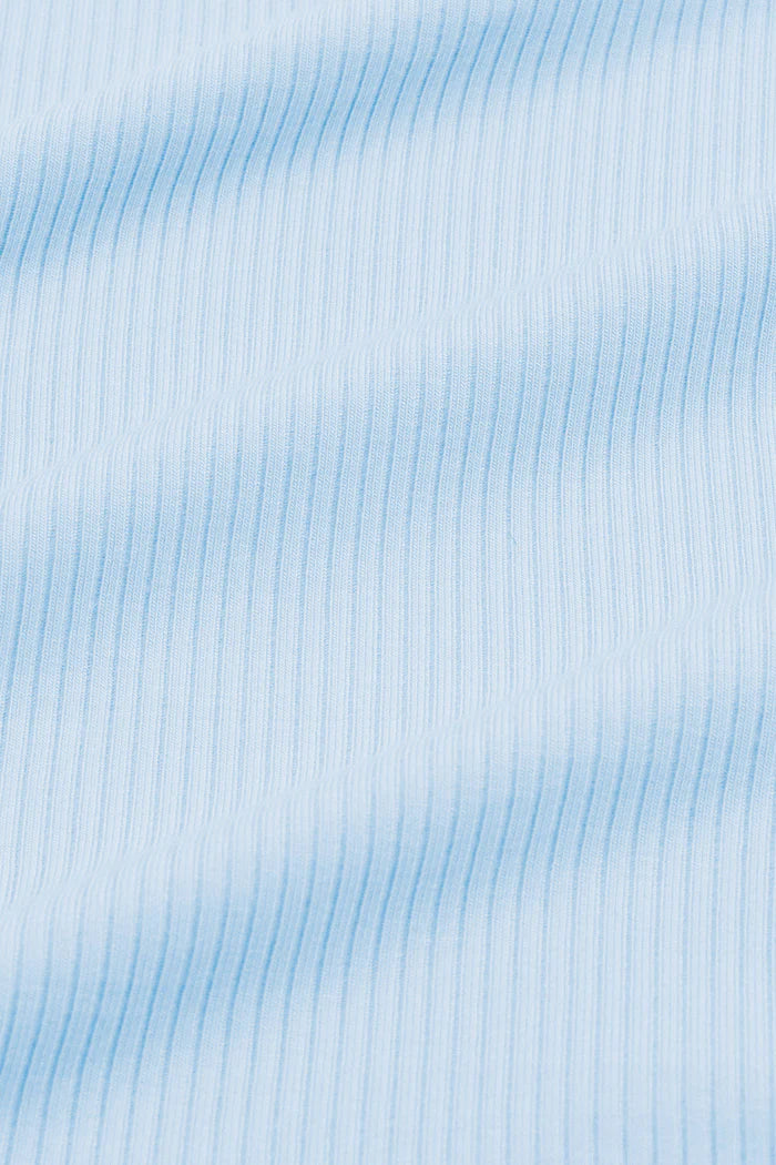 Ribbed Zipper Footie in Breeze