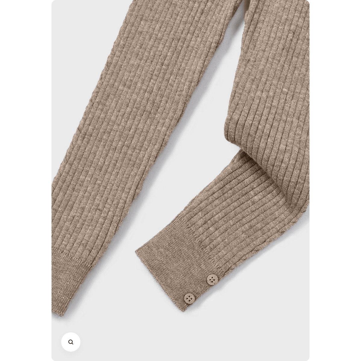 Beige Ribbed Knit Leggings - Size 16