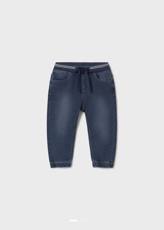 Jeans w/ Elastic Waist - Dark Blue
