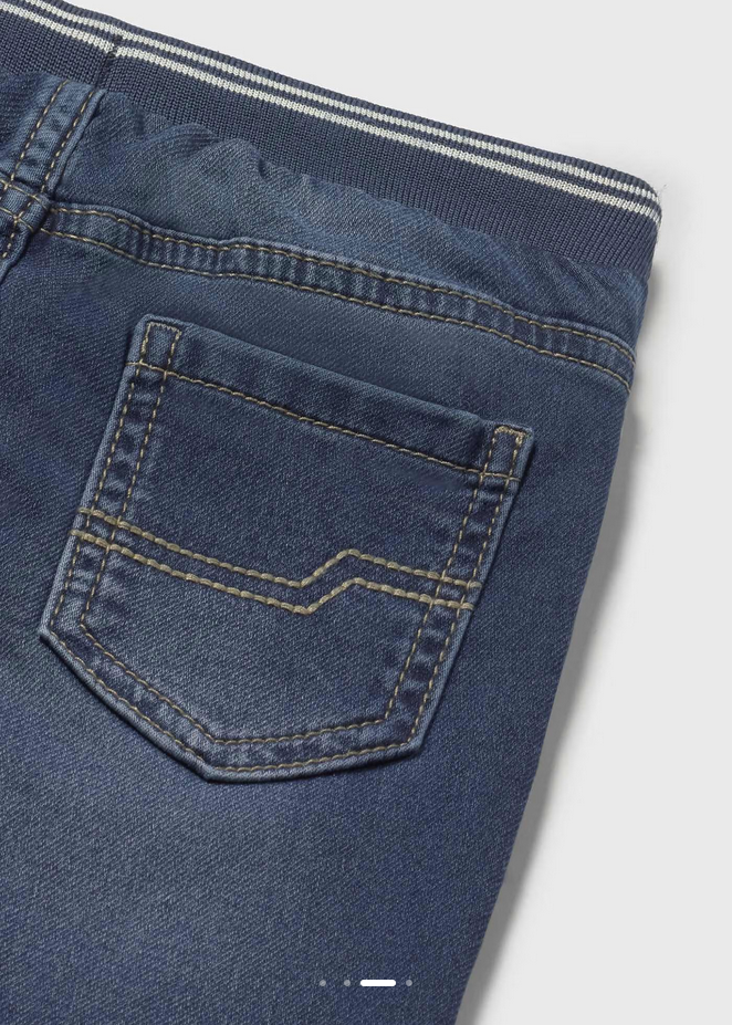 Jeans w/ Elastic Waist - Dark Blue