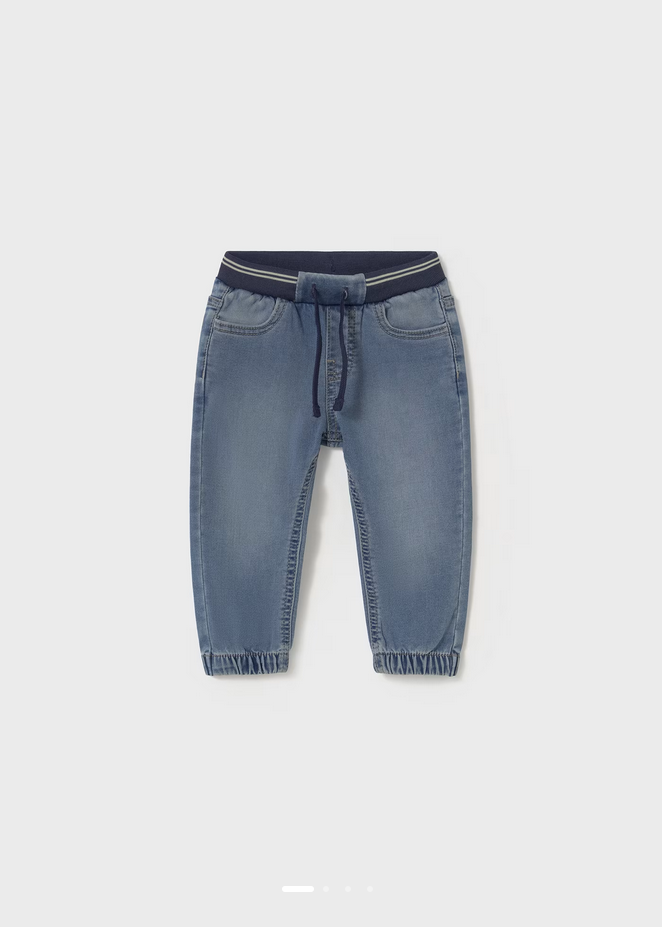Jeans w/ Elastic Waist - Light Blue