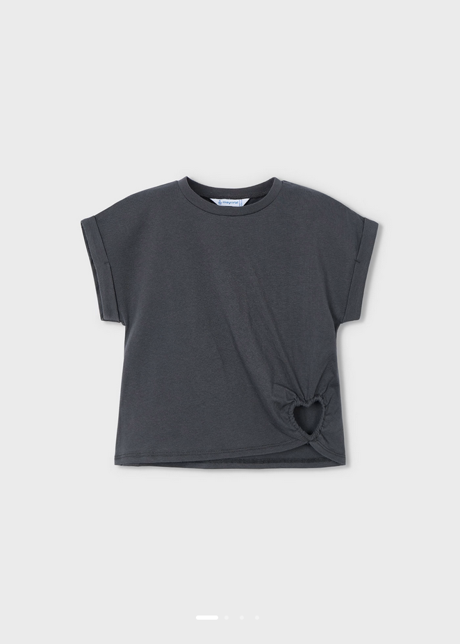 Heart Detail T-Shirt - Grey - Size 5