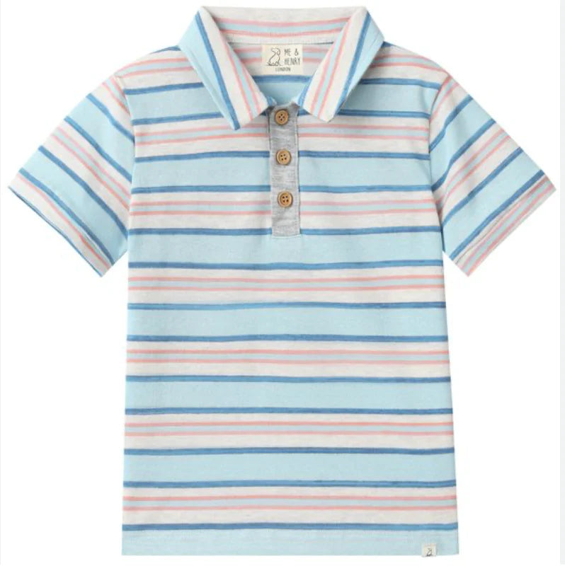Polreath - Blue/Pink Stripe Polo
