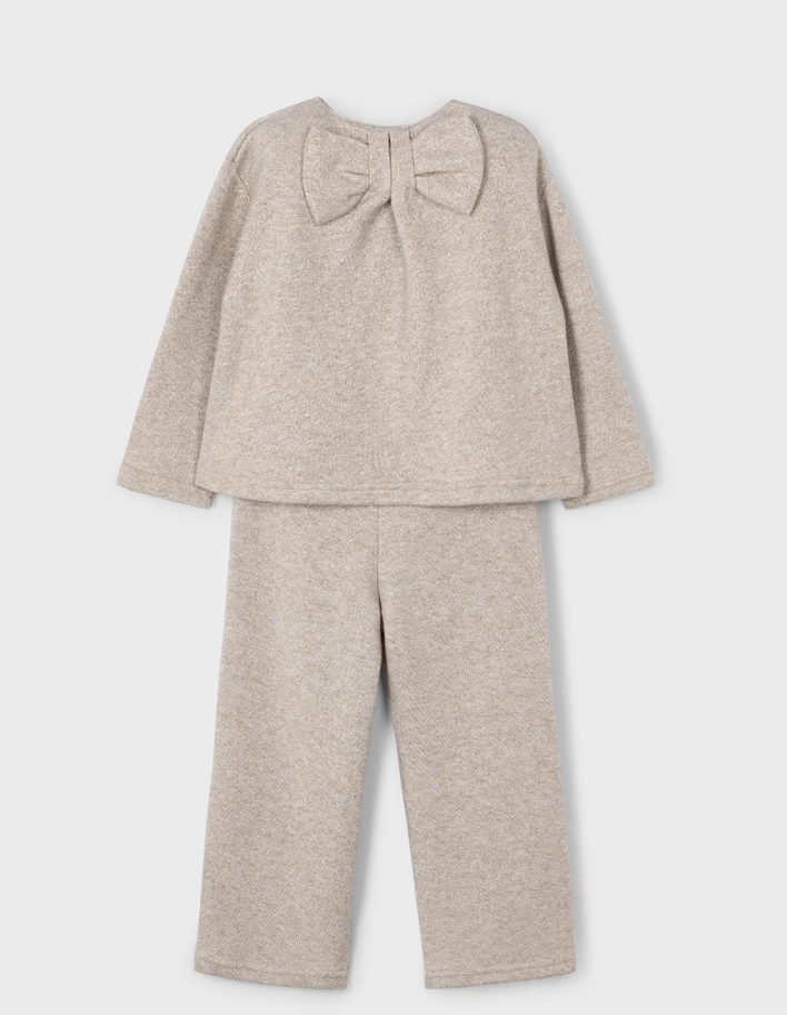 Girl Knit Pants and Sweater Set - Toffee