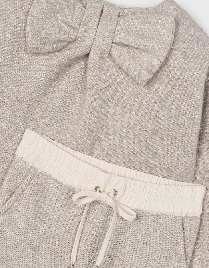 Girl Knit Pants and Sweater Set - Toffee