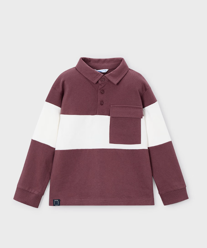 Boy Striped Knit Polo Shirt