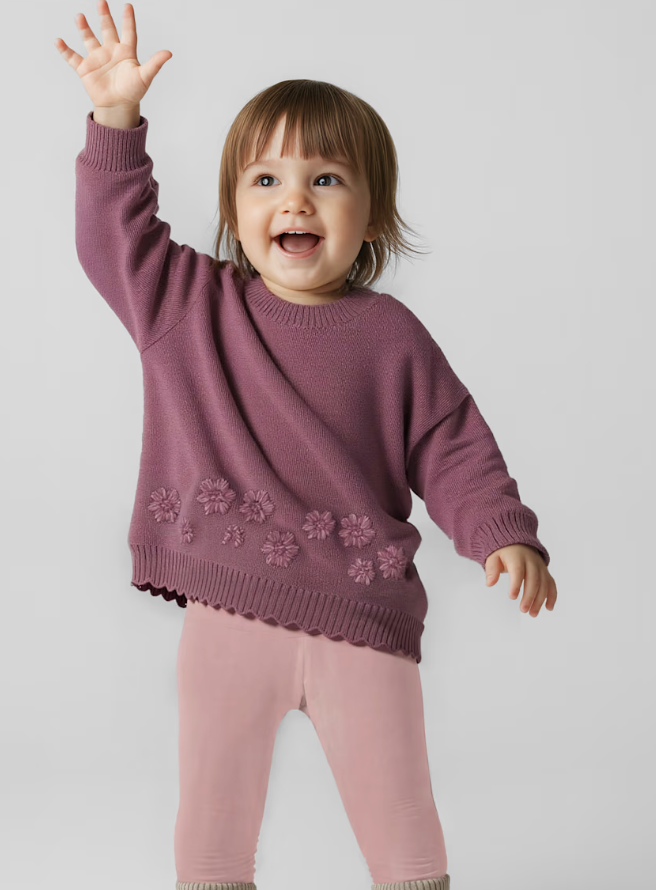 Baby Basic Velvet Leggings - Quartz