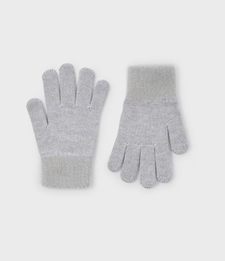 Girls Faux Fur Knit Gloves