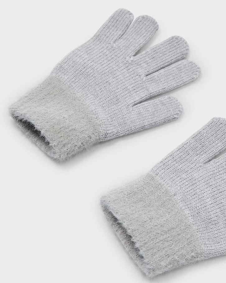Girls Faux Fur Knit Gloves
