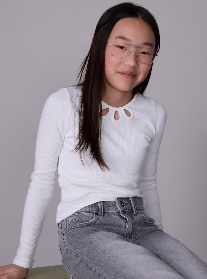 Girls Rib Knit Shirt - Cream