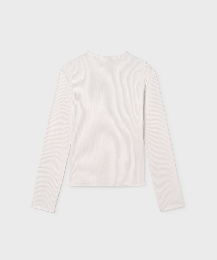 Girls Rib Knit Shirt - Cream