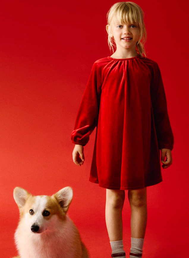 Cherry Velvet Dress