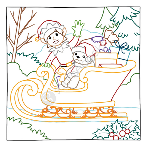 Magic Paper Coloring Book: Merry Christmas!