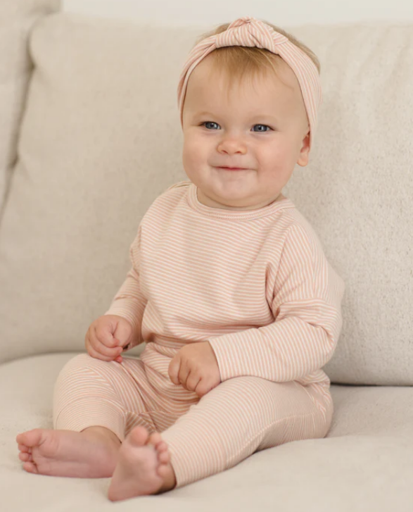 Long Sleeve Tee - Melon Micro Stripe