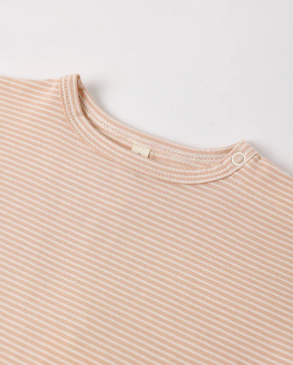 Long Sleeve Tee - Melon Micro Stripe