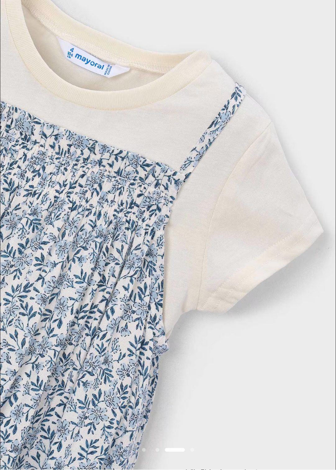 Floral Print Dress with Faux T-Shirt