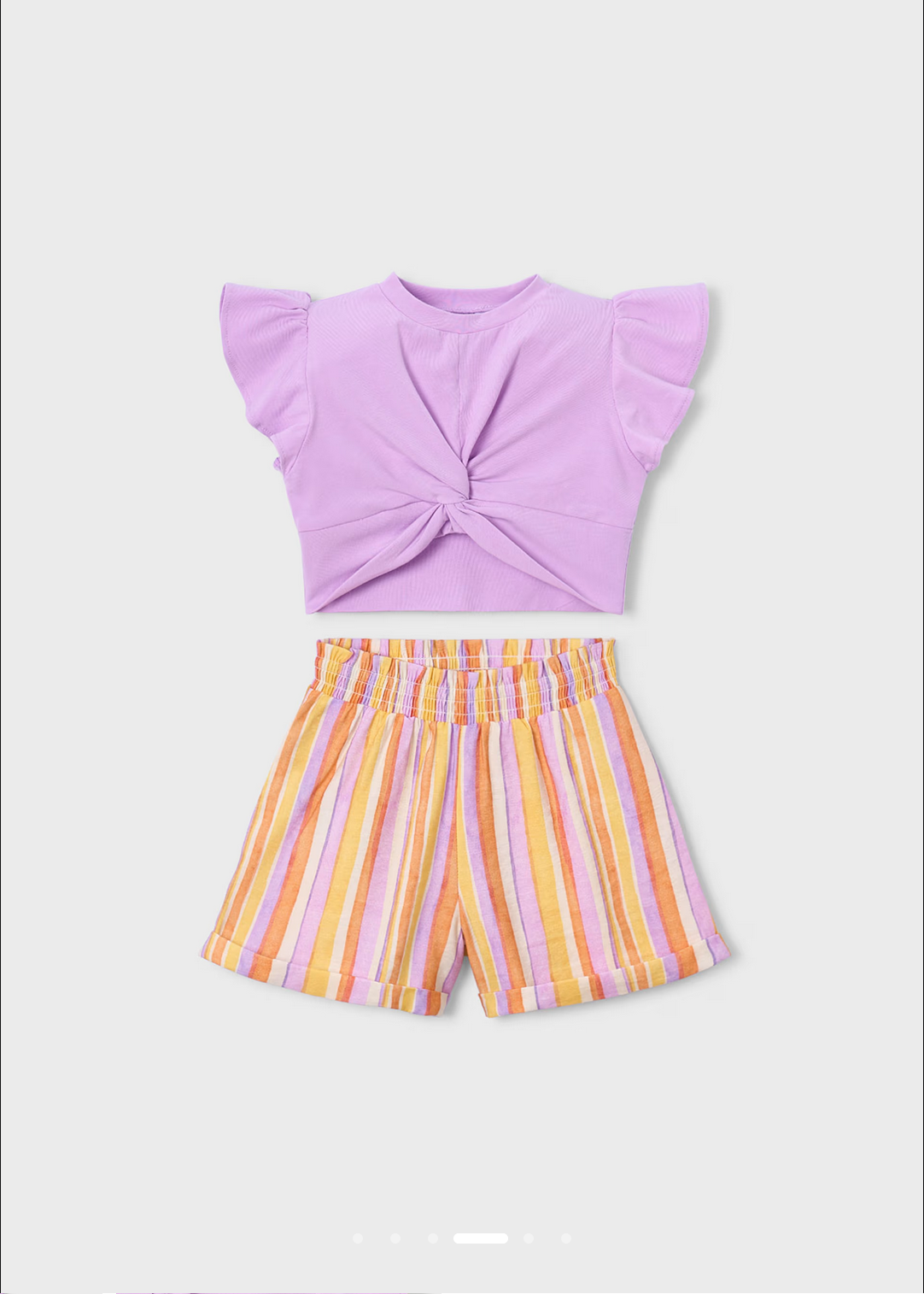 Mayoral Girl Striped Shorts & T-Shirt Set
