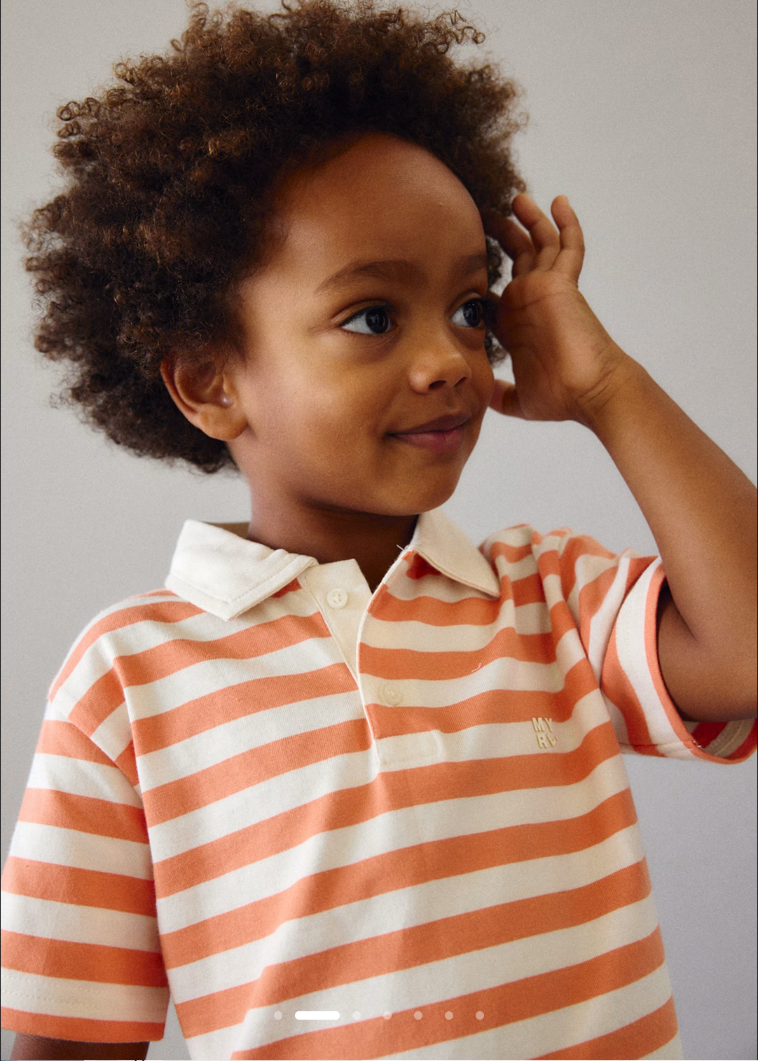 Orange Striped Polo Shirt