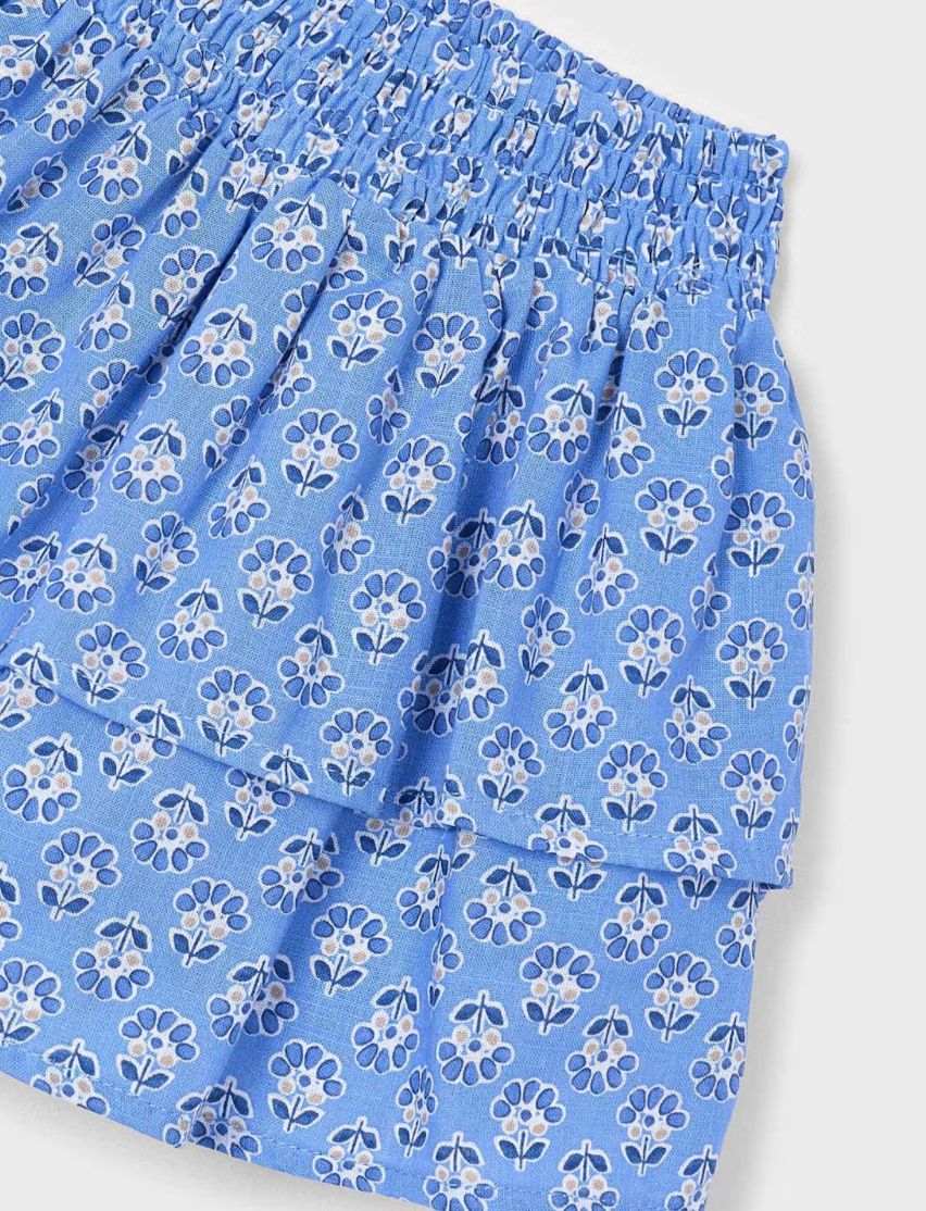Blue Floral Skirt