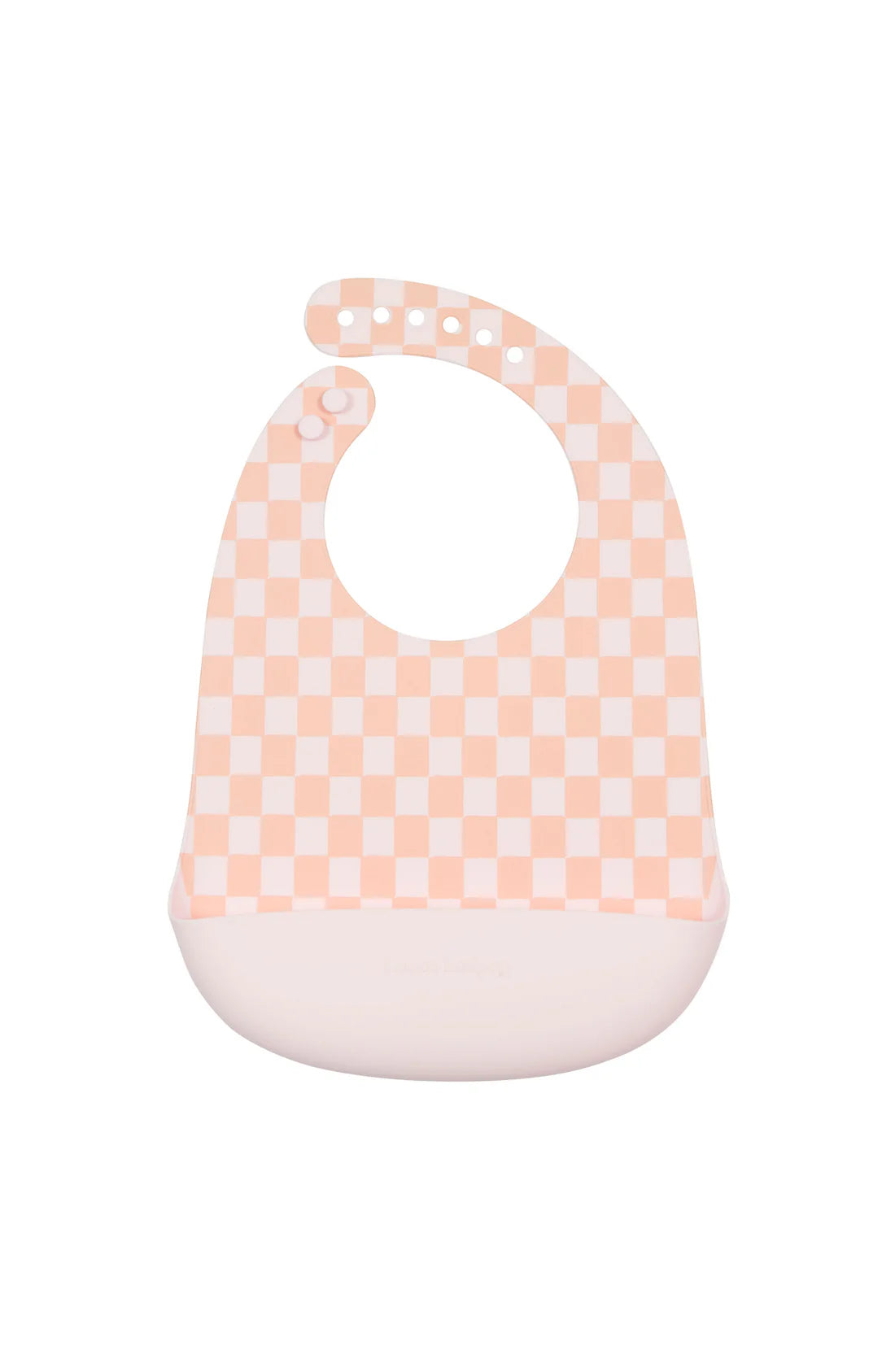 Silicone Bib - Pink Checkerboard