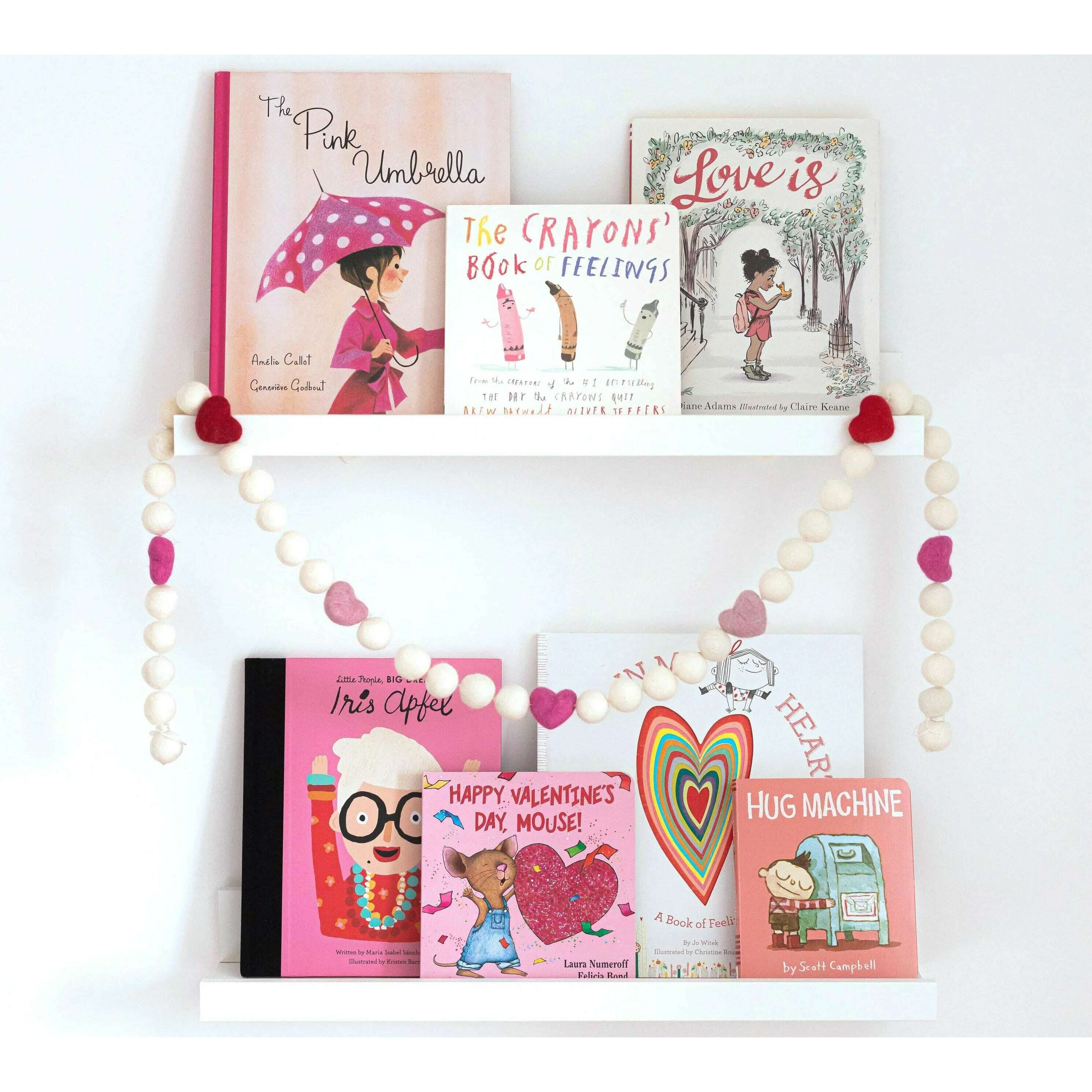 Pinks & Red Felt Heart Garland