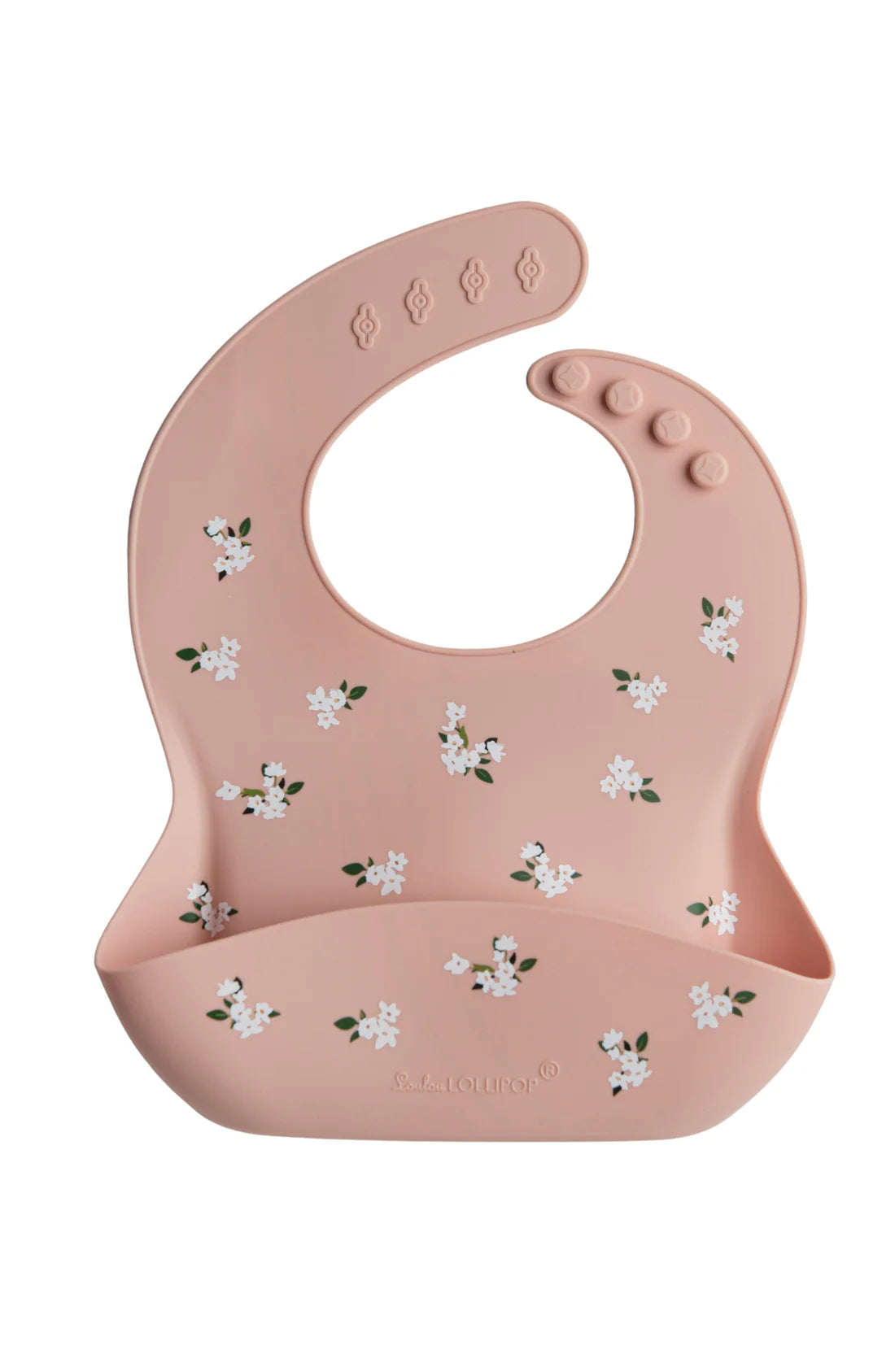 Silicone Bib - White Flower