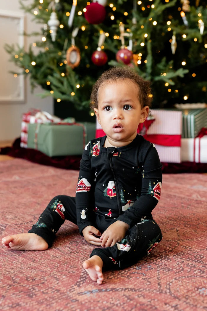 Zippered Romper in Winter Wonderland