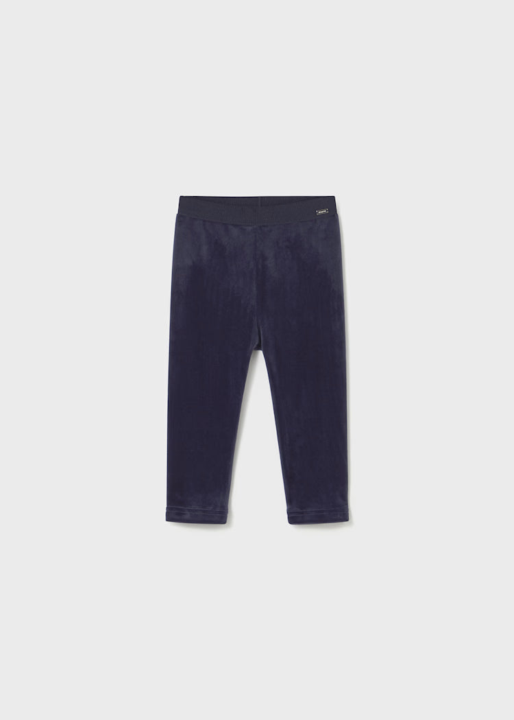 Baby Basic Velvet Leggings - Navy