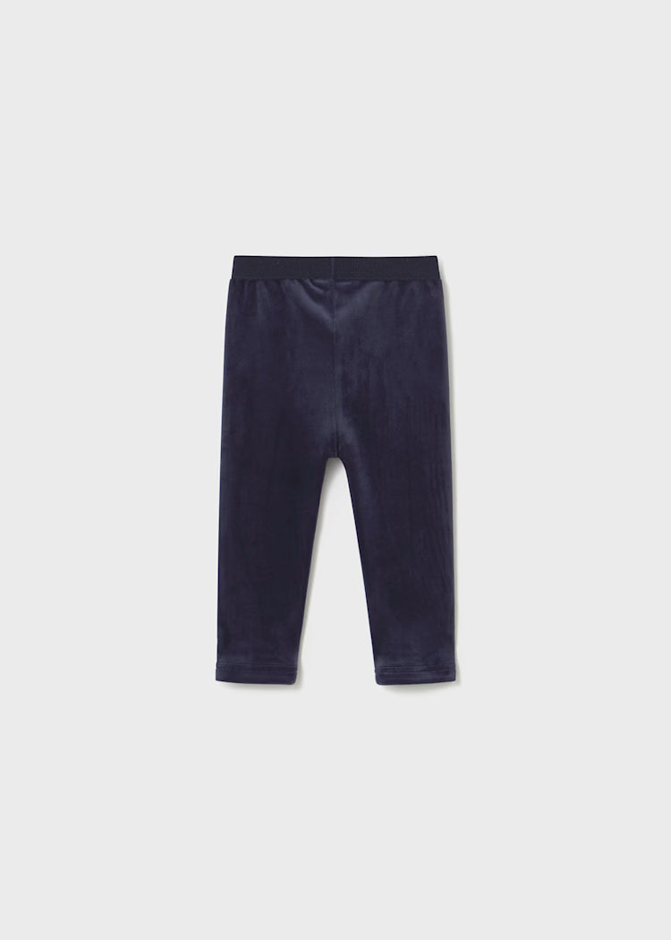 Baby Basic Velvet Leggings - Navy
