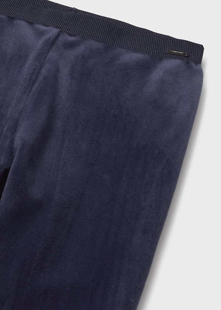 Baby Basic Velvet Leggings - Navy