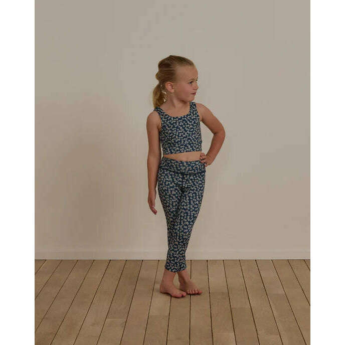 Basic Legging - Blue Floral - Size 2/3Y