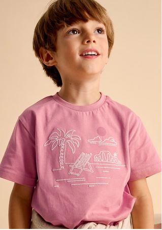 Embroidered Beach T-Shirt - Size 8