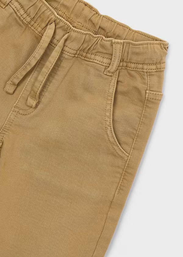 Tan Denim Jogger Pants
