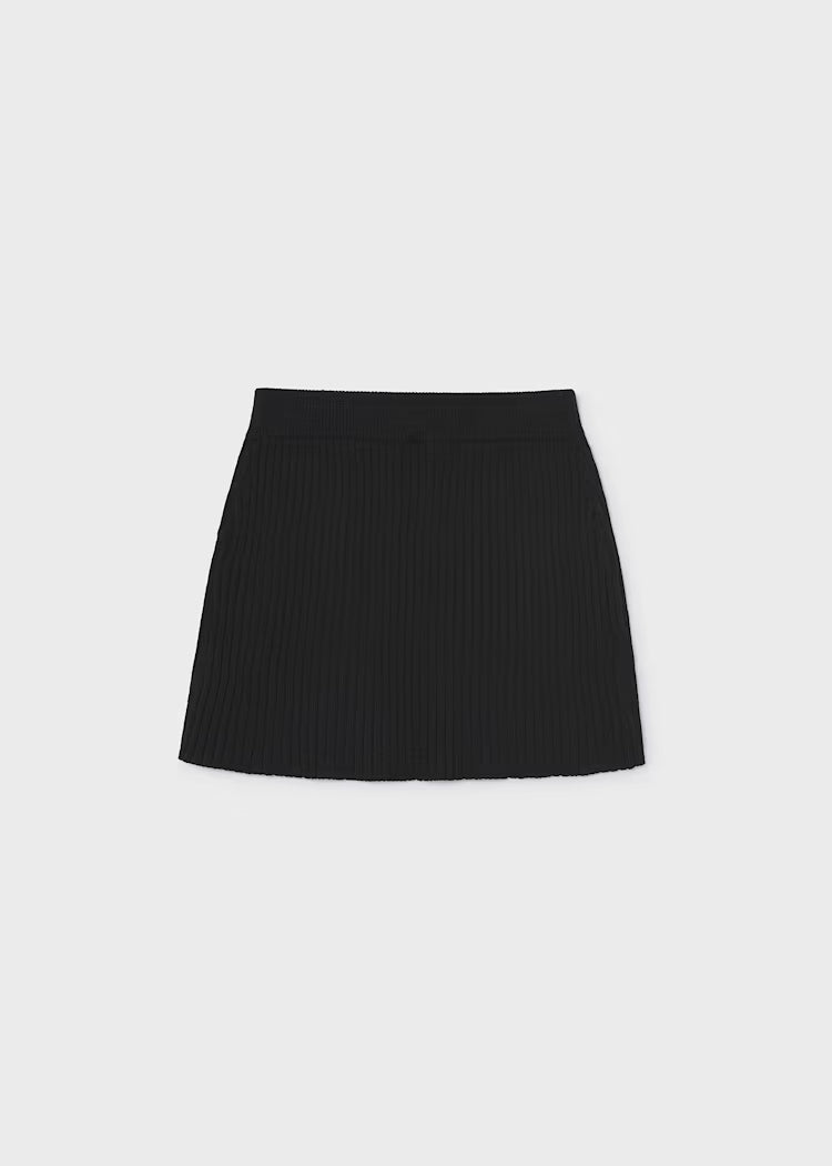 Girl Ribbed Skirt - Black