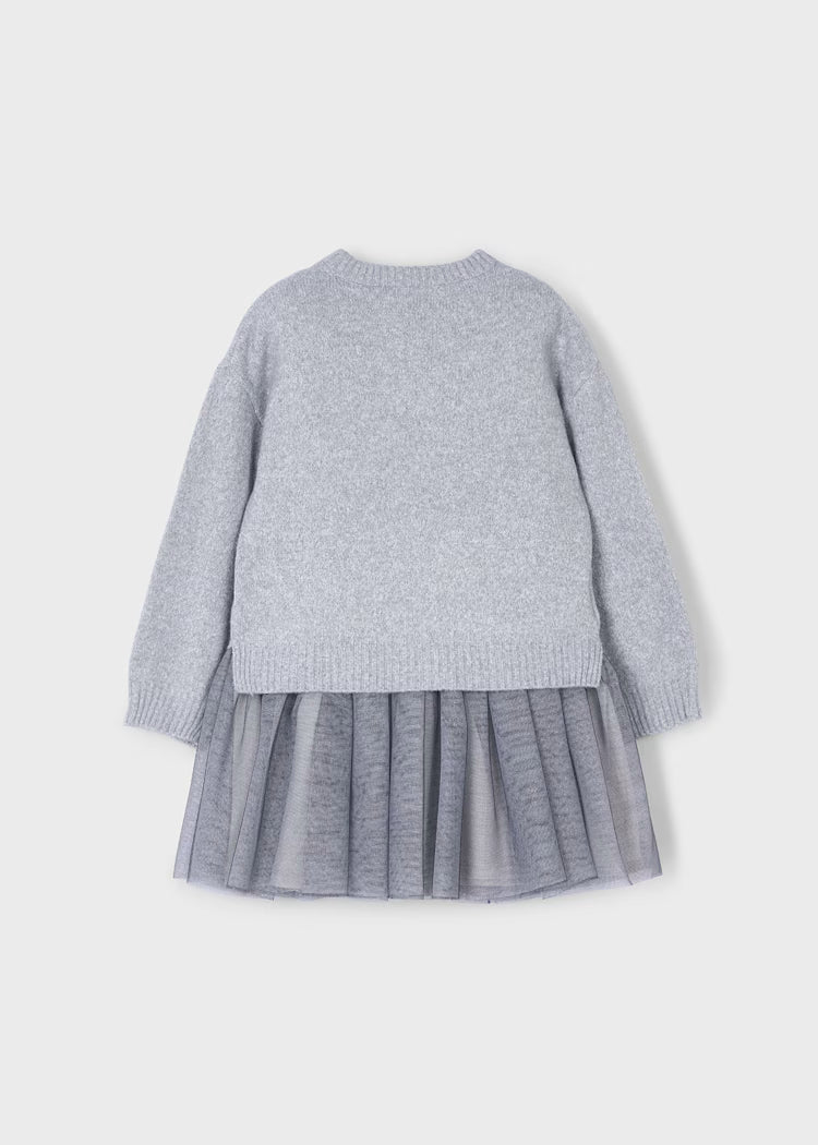 Tulle Knit Dress - 2 Pc