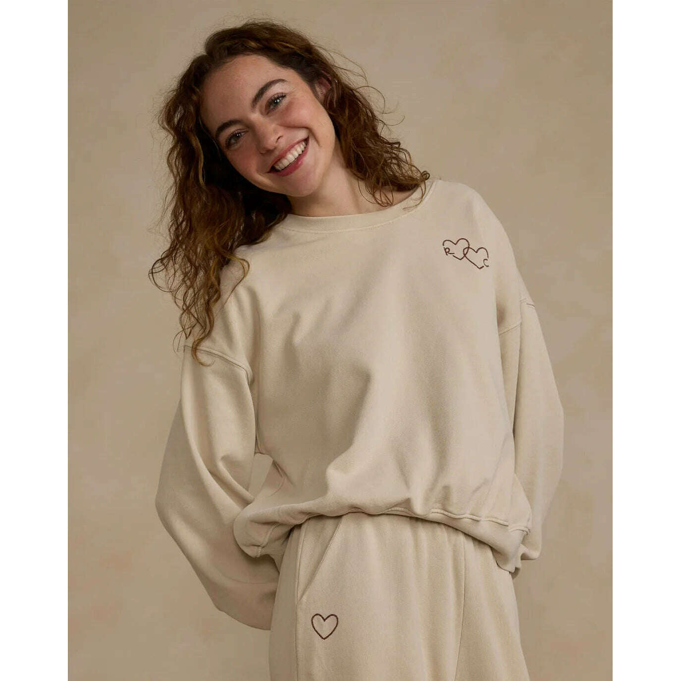 Ladies Relaxed Sweatshirt - Stone - Size XS