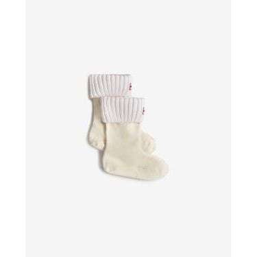 Kids Recycled Half Cardigan Cuff Boot Socks - Black & White
