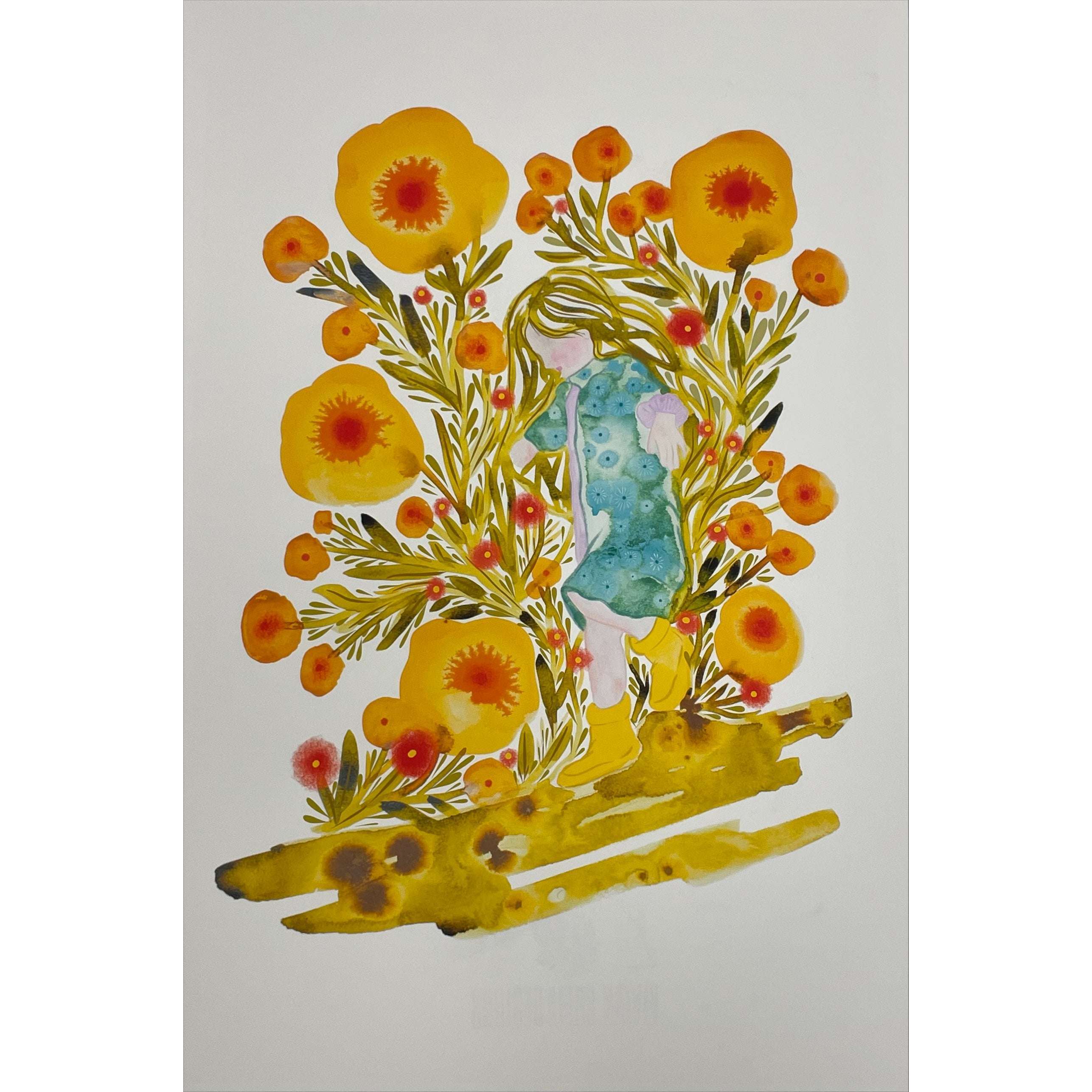 Girl Teal Prints