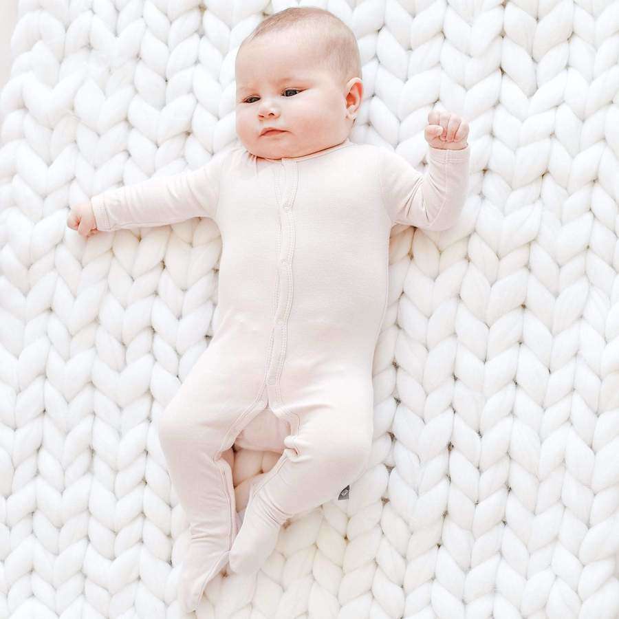 Zippered Footie in Blush