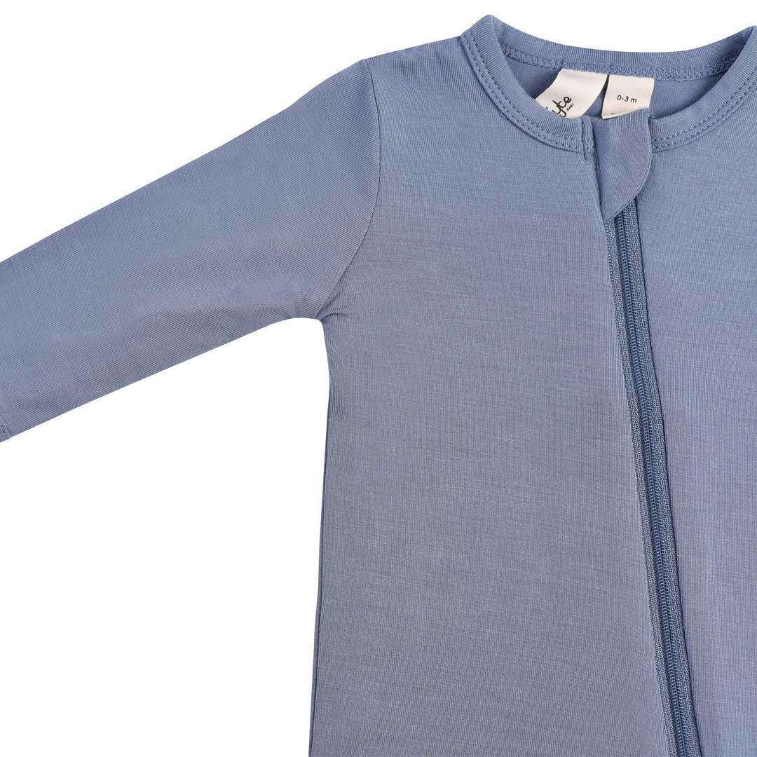 Zippered Footie in Slate