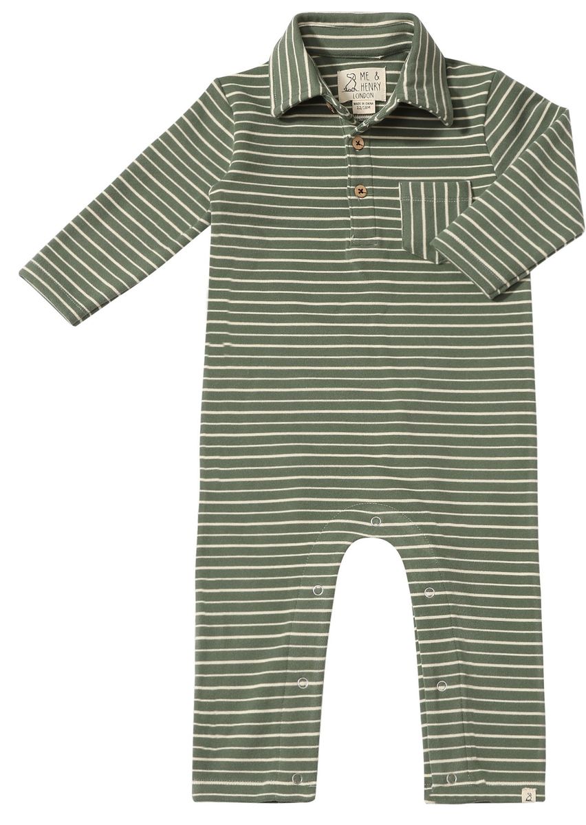 Kingston Polo Romper - Forest/Cream