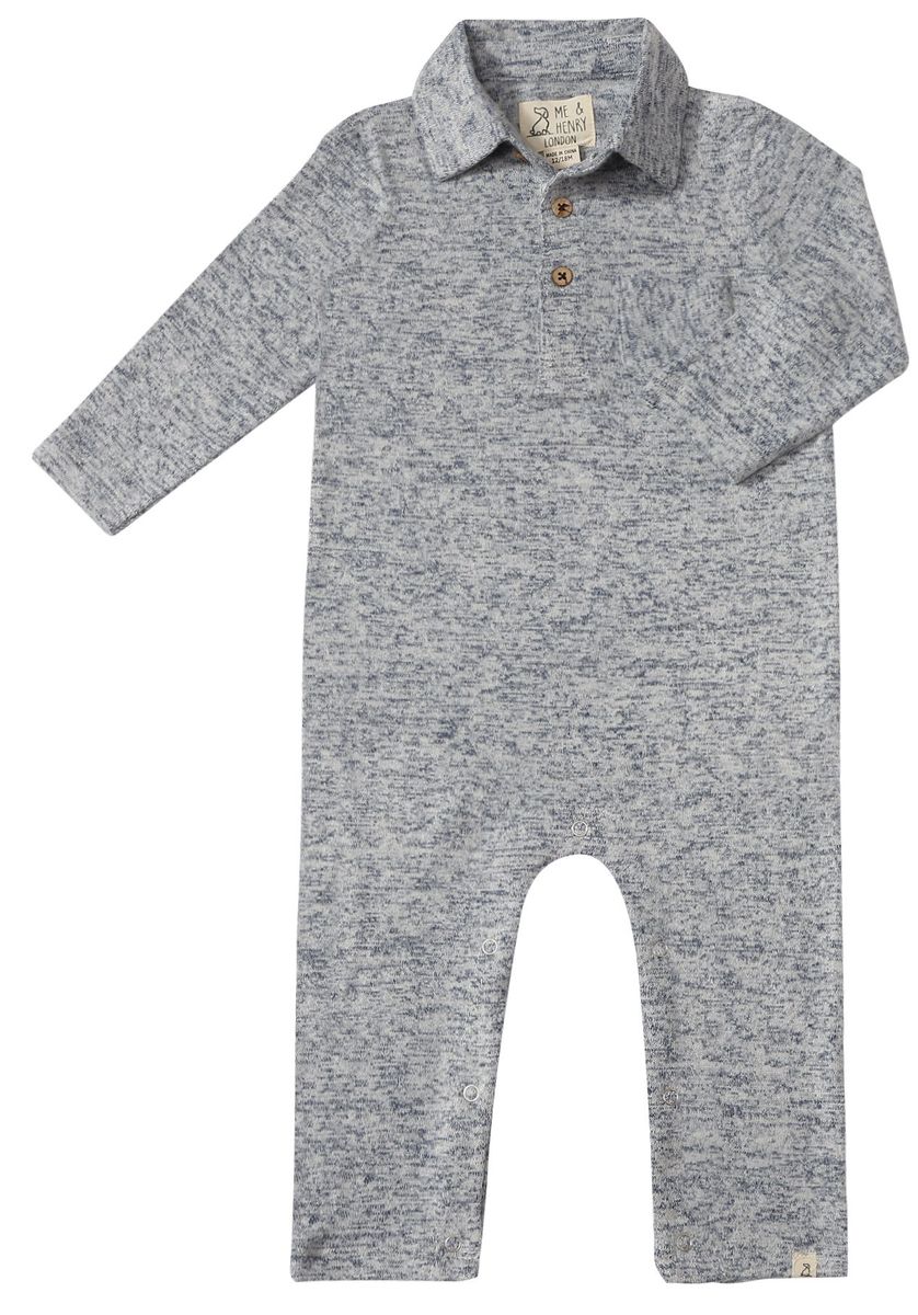 Kingston Polo Romper - Heather Navy