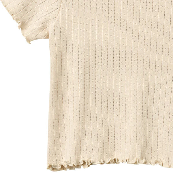 Rib T-shirt - Almond Peach