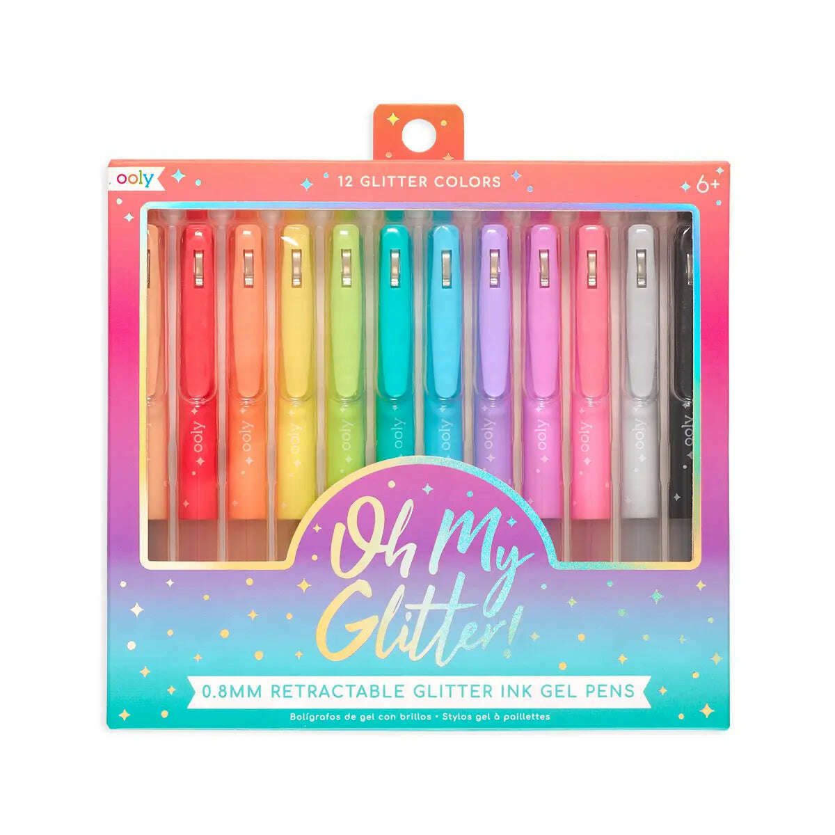 Oh My Glitter!  Retractable Glitter Gel Pens - Set of 12