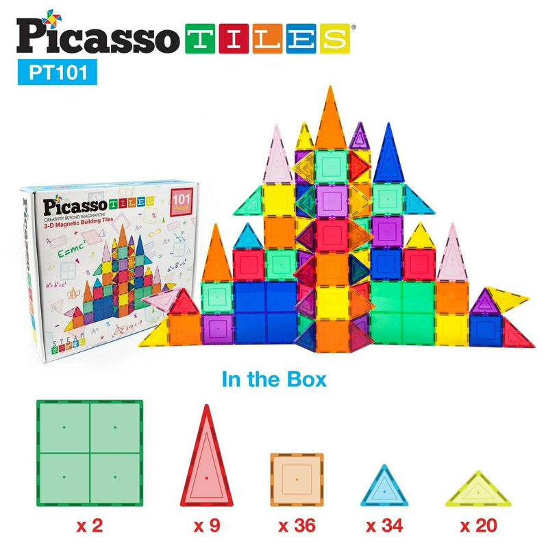 Picasso Tiles : 101pc Magnetic Tileset