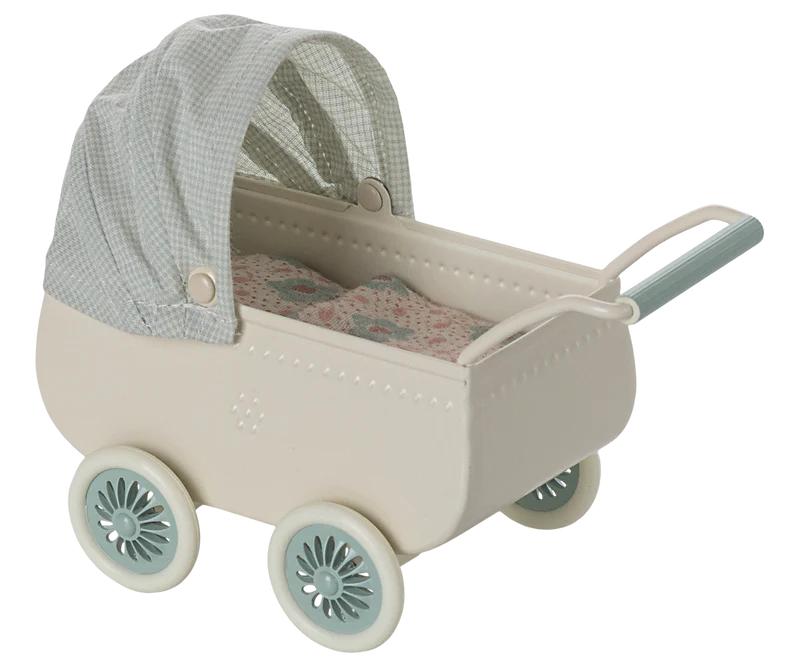 Pram W/ Baby Mouse - Mint