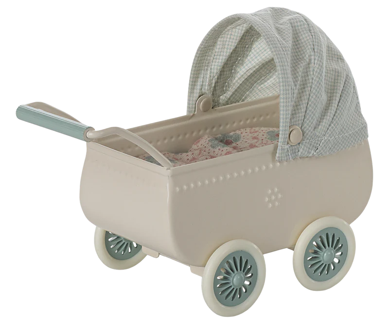 Pram W/ Baby Mouse - Mint