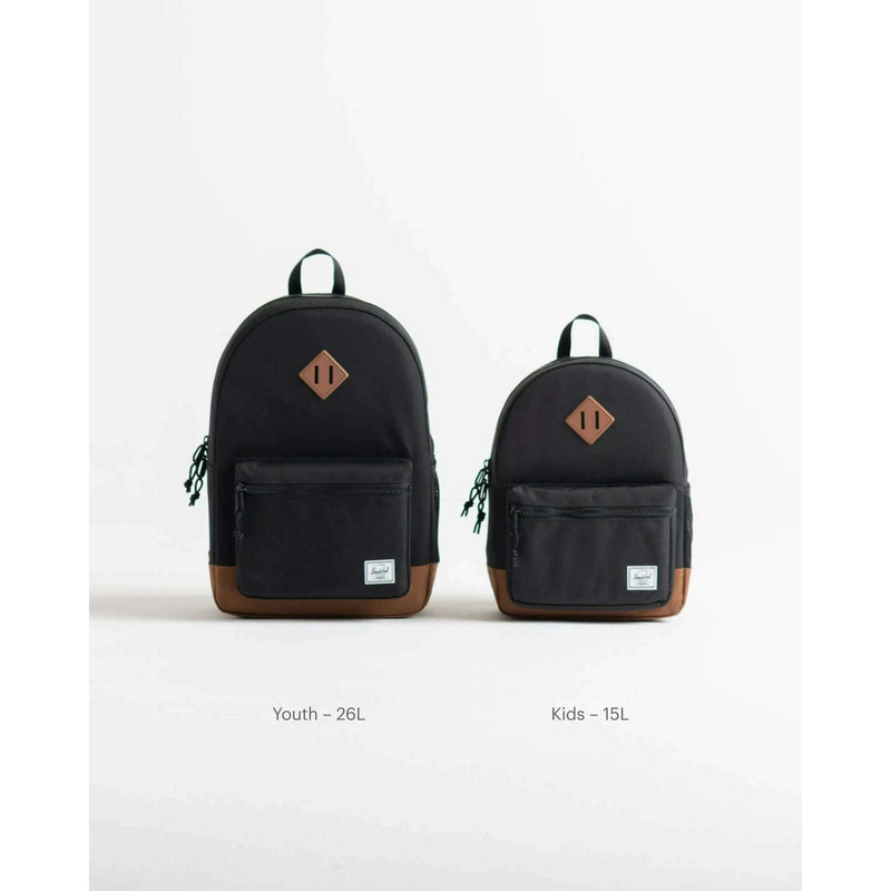 Heritage Youth Backpack -  Black / Saddle Brown