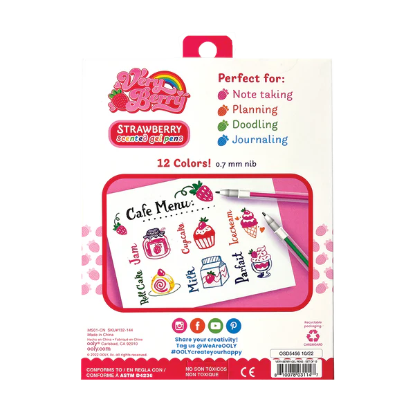 Very Berry: Strawberry Scented Gel Pens