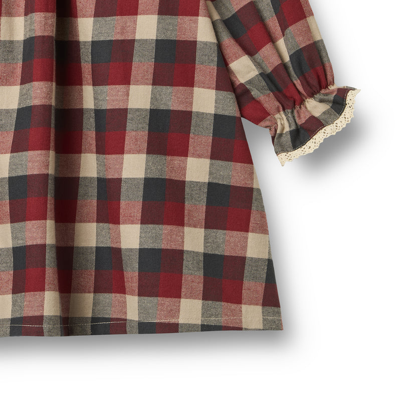Dress Lace Bella Red Blue Check